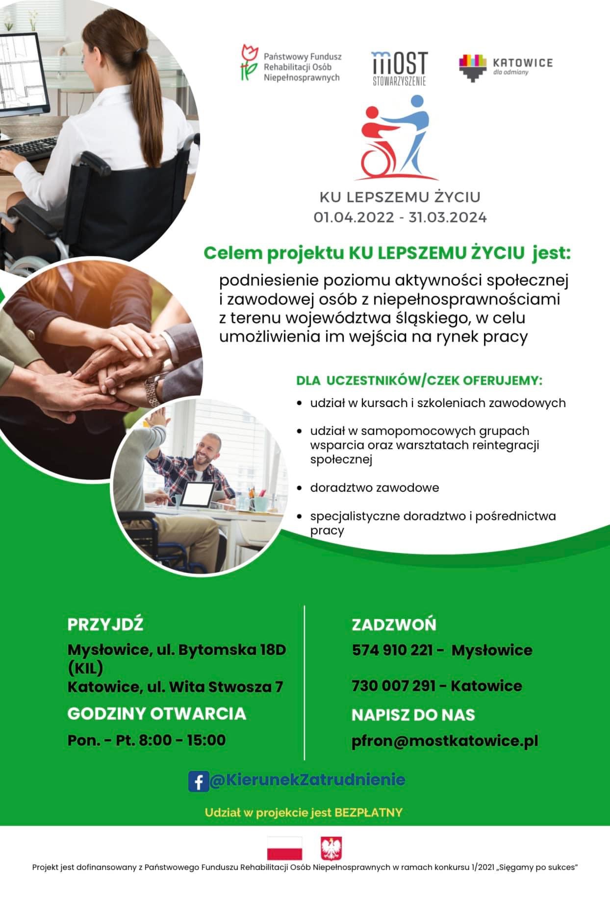 Plakat zapraszający do udziału w projekcie Ku lepszemu życiu